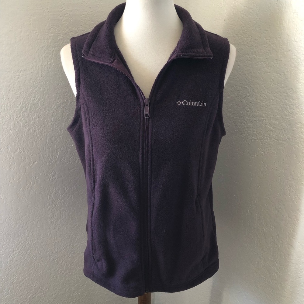 Columbia Women’s Purple Fleece Zip up Vest Med